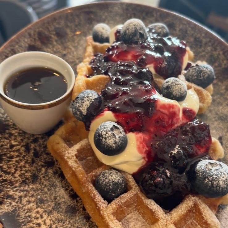 Waffles with blueberries Waffles with blueberries